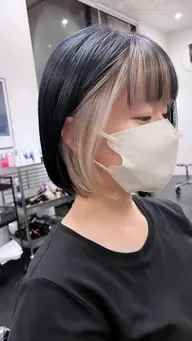 カット＋カラー＋デザインカラー(イヤリングカラー、ハイライト、アンブレラカラー)2回目のご来店様