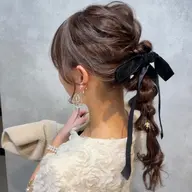 ヘアアレンジ🎀🫧　（髪飾りなど持参可能✨）金箔やキラキラスプレーはご用意しております◎