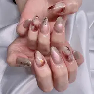 🉐(オフ無料)🩵120分持ち込みデザイン🩵４本アート６本ワンカラー(パーツ付き)