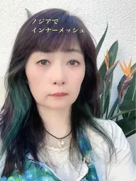 イヤリングカラー　ダブルブリーチ2回　上乗せカラー1回