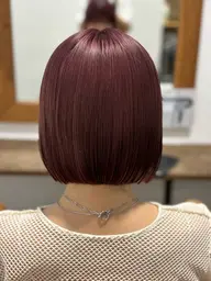 顎ライン切りっぱなしボブ/ワンレングスカット