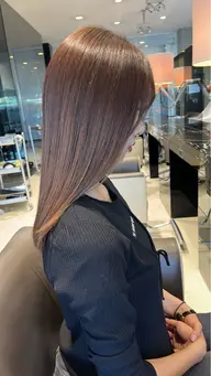 カット、縮毛矯正、ヘアカラー(トリートメント付き)