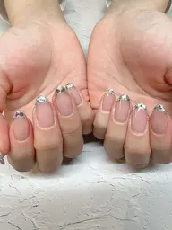 全員【オフあり】ガラスフレンチネイル✨ワンカラーベース