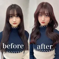 ⭕️次回予約限定クーポン⭕️【小顔カット】×【トリートメント】次回予約限定につき【超音波アイロン付き】