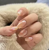 【オフ無料】長さだし 🌺　オーロラ/ミラーネイル（ベース色あり）🩷