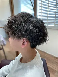 メンズカット+波巻きツイストスパイラルパーマ