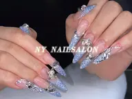 ★Jrネイリスト★ 【長さ出し10本持ち込みデザイン】ラインストーン載せ放題