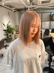 【人気no.1】艶々ケアブリーチダブルカラー+濃密トリートメント(リタッチ可)/ミルクティーベージュ/ミルクティーピンク