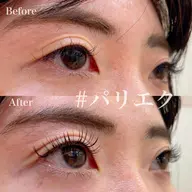 下がり睫毛さんにおすすめ♡パリジェンヌ×エクステ120本迄※土日祝＋1000円