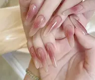 10本チップ長さだし+チークネイル・パーツ2個付き「ジェルオフ無料」