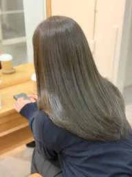 【似合わせカット+透明感カラー+髪質改善トリートメント】肩下ロング料金+¥1100〜