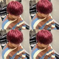 【期間限定】🔮メンズカット➕Wカラー➕髪質改善ウルトワトリートメント🔮【カシスピンク／ワインレッド/髪質改善】