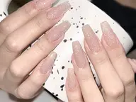 🐥チップ長さだし🐥フラッシュワンカラー+10個スートンor2個大きいパーツ