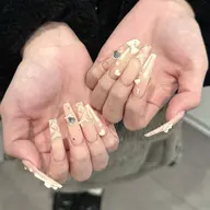 推しネイルにもおすすめ◎チップ長さだしアート10本＋無料パーツ乗せ放題☆.*˚