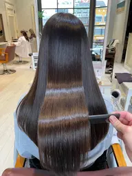 [自然なストレート◎]髪質改善ストレート＋ダメージレスカラー＋前髪カット＋2Stepトリートメント