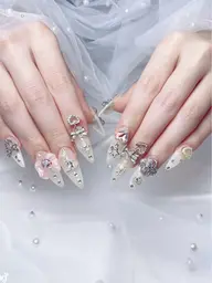 [チップ長さだし] 💖💖10本持ち込みデザイン、パーツつけ放題、<7日以内お直し、オフ無料>