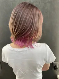 【夏の日差しに映える🌈】（ブリーチあり）インナーカラー＋カット🤍