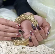 スカルプ長さ出し時間内アート10本、パーツ付け放題