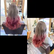 💖グラデーションorインナーブリーチ＋艶カラー＋コテ巻き仕上げ💖