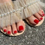 ワンカラーorラメ✨フットネイル