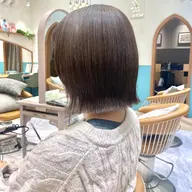 【ロング料金無し】前髪･顔周り縮毛矯正+ワンカラー+全体カット+内部補修スチームトリートメント🌸✨