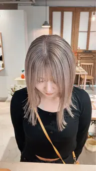 【ロング料金なし】ブリーチ+透明感カラー🍋