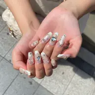 (オフなし)ウォーターケア付、長さ出し10本フレンチネイル💞ベースカラー別途+10本1000円