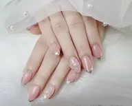 人気自爪キラキラ☆ガラスフレンチ《新規ソルトジェルオフ無料♪》