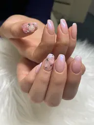 ワンカラー+2本アートorワンカラー+2本パーツ乗せ