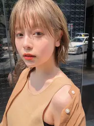 🟧エンドウ指名お客様🟧ブリーチダブルカラー＋小顔補正カット▶︎レイヤーボブ前髪韓国ヘアミニモ学割表参道原宿明治神宮前