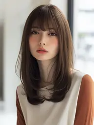 前髪カット(シースルーバング/厚めバング/ぱっつん/薄め前髪/結べるボブ/ウルフカット/ボブ/小顔/韓国/黒髪/外はね)