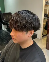 メンズカット＋波巻きパーマ