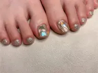 フットネイル(ワンカラー+アート2本)