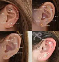 【期間限定】耳つぼジュエリー両耳つけ放題💎✨（両耳で16粒まで） キャラクターパーツ有🌸 ¥7,980→¥4500