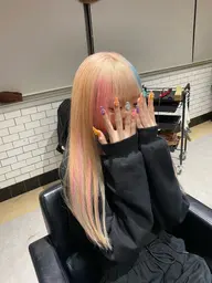 🐬ブルピンのジェニー風💞フェイスフレーミングカラー【顔周りブリーチ➕全体カラー】