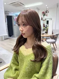 前髪ストレート➕艶カラー🫧➕【コラーゲントリートメント付き✨️】