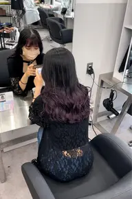 グラデーション✨ケアブリーチ使用‼️➕赤味レス透明感カラー🌈➕⑤stepトリートメント 🌟➕ ナノスチーム付き💧