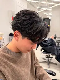 ✨ミニモメンズ限定価格✨カット+フェザーパーマ❤️‍🔥今来てる毛流れ系はこれ‼️