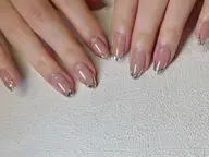 【スペシャルフレンチ】キラキラガラス/ミラー/オーロラフレンチ　6980円