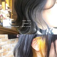 耳周りにちらっと💎🌈ポイントインナーカラー