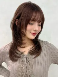 《.꒰ঌ韓国小顔カット》🎀韓国風レイヤー＋顔周りカット