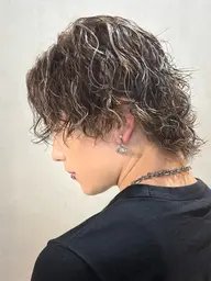 メンズカット+メッシュ+パーマ