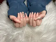 【ハンド】チップ長さだし2本ストーン埋めつくしコース(オフなし)