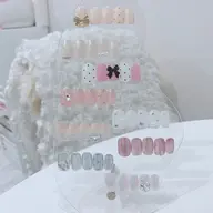 深爪の方も対応🌸スカルプ長さ出し+シンプルデザインコース