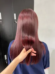 カット＋ブリーチありWカラー