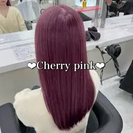 💗カット＋ブリーチ無しダブルカラー＋超音波トリートメント🫧【ロング料金なし】💗ワインレッド/ピンク