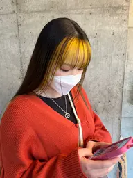 【さりげなく可愛くしたい方に❕】インナーデザインカラー＋ブリーチ＋1step トリートメント