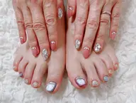 ハンド+フットネイル シンブルデザイン (自爪)