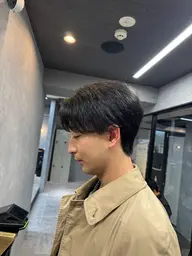 🔵【再来様クーポン】メンズカット+ニュアンスパーマ(眉カット+トリートメント付き)