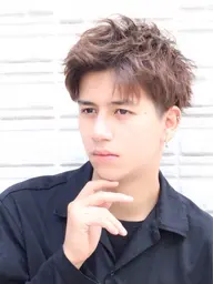 【メンズミニモ限定⭐︎】お悩み解消匠ラウンドカット+ニュアンスパーマ+アッシュ系カラー✂️